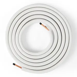 COSTWAY - 25 Feet Mini Split Line Set with 1/4 Inch and 1/2 Inch O.D. Copper Pipes Tubing