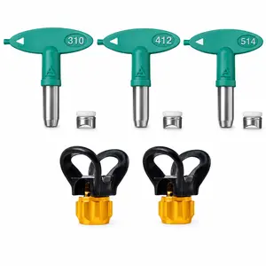 Airless Low Pressure Tips 310 412 514 With 2 Tip Guards, Even Atomization, Strong Pressure Resistance For Painting Contractors And Painters