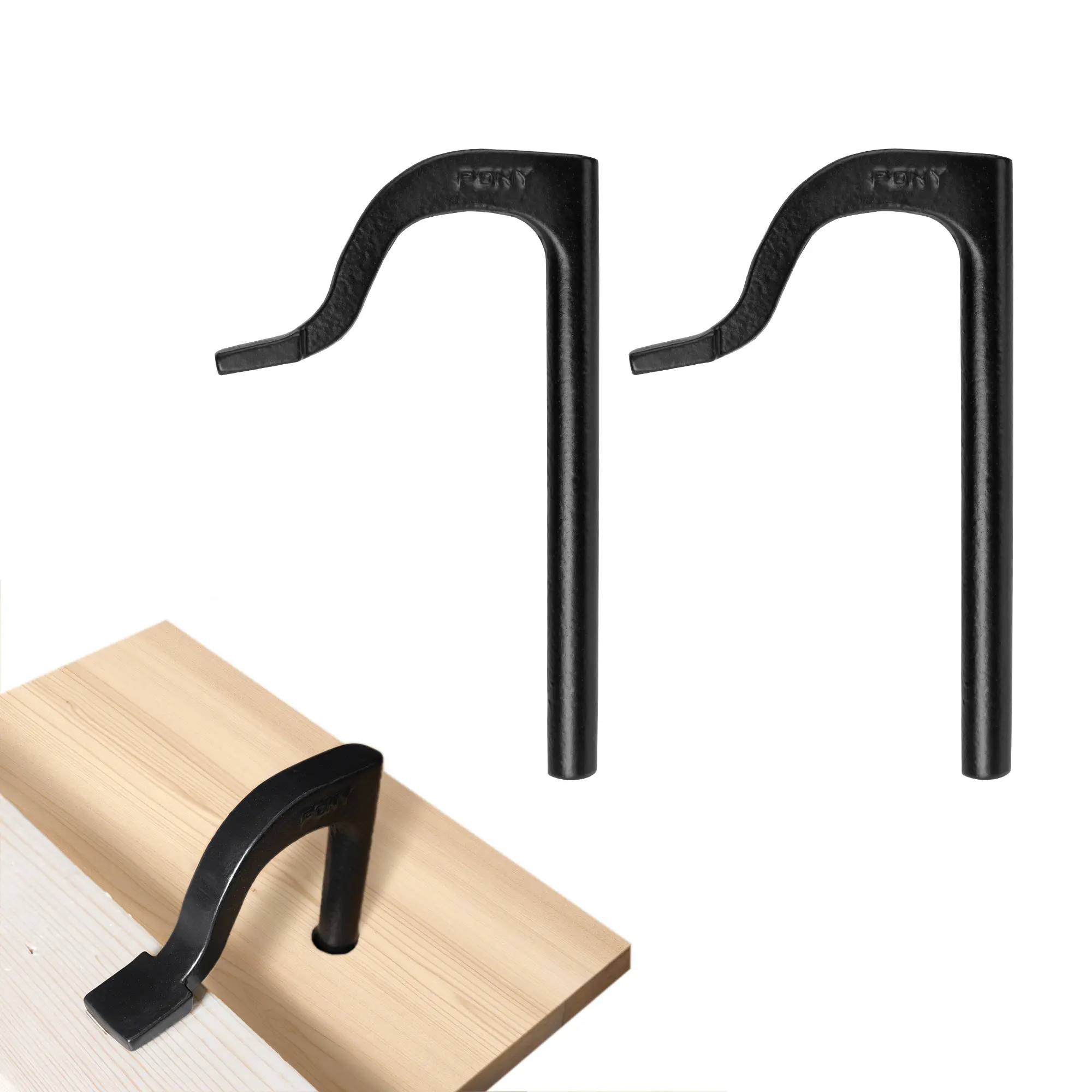 #summersale PONY 8" Bench Hold-Down Clamps, Heavy-Duty Bench Dog Clamps for Woodworking, Workbench Holdfast Fits 11/16" Pre-Drilled Bench Dog Holes, 2-Pack