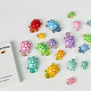 Resin Pastel Turtle Figurine, 20 pcs Cute Animal Themed Charm with Night Light Feature, Non-electric Ornament for Home Party Favors & Decorations, Decoration Items, Random Color, Glow In The Dark, Home Decore.