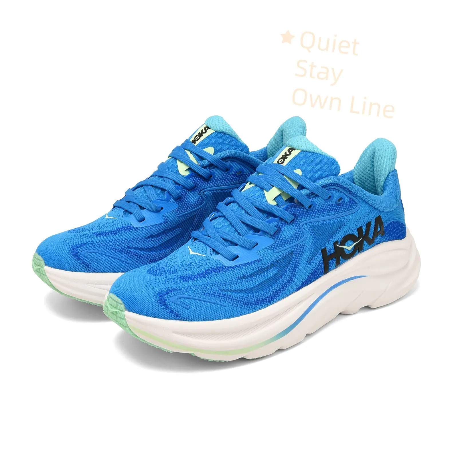 Versatile Couple Bright Blue Knit Mesh Platform Running Trainers, Soft Elastic High Cushion Thick Midsole Light Anti-Slip Casual Height Boost Sneakers For Indoor Gym Aerobic Workout Daily Street Outfit