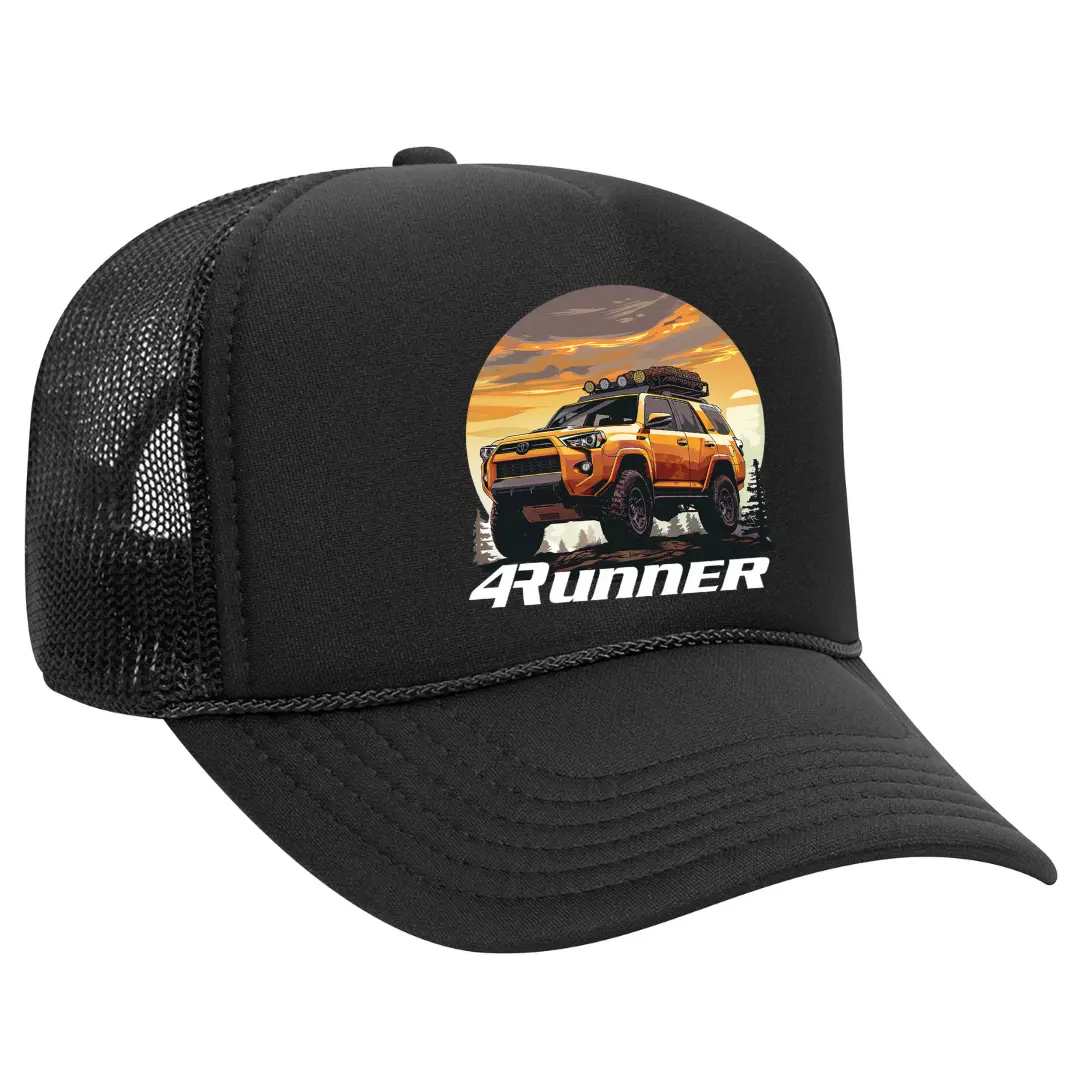 Black Threadz Men's 4Runner Trucker Hat, Adjustable Snapback with Breathable Fabric for Off-Road Adventures, Ideal Gift for Boyfriends, Snapback Hats, Men's Hats Snapback
