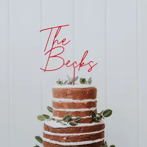 Custom Cake Topper, Birthday Gift, Wooden & Acrylic Cake Topper, Wedding Cake Decoration, Party Cake Topper, Cake Decoration Accessory, Minimalist Cake Topper, Cake Accessory, Reusable Cake Topper, Name Cake Topper