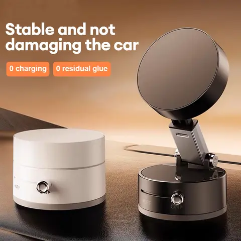 Xcim Xcimnw Magnetic Vacuum Phone Holder Car Mount 360° Foldable Suction Stand for Car Mirror Makeup Gym Kitchen - Dual Magnetic & Vacuum Suction, Universal Adjustable, Portable Cell Phone Car Mount