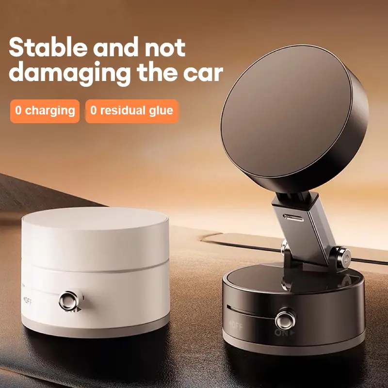 Xcimnw 2026 Upgraded Vacuum Suction Phone Holder, 360° Foldable Magnetic Vacuum Stand for Car, Mirror, Makeup, Gym, Kitchen, Hands-Free Portable Phone Holde, Multifunctional Car Accessories, Random Color