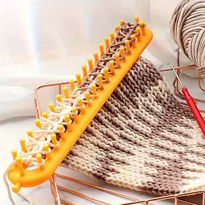 1pc Self-woven Scarf Weaving Artifact, DIY Knitting Craft Weaving Tool Handmade Knitting Kit Knitting Loom for Blanket Scarf Hat Shawl Knit Sewing Tools for Crochet Tools Accessories with A Crochet Hook Crochet Items