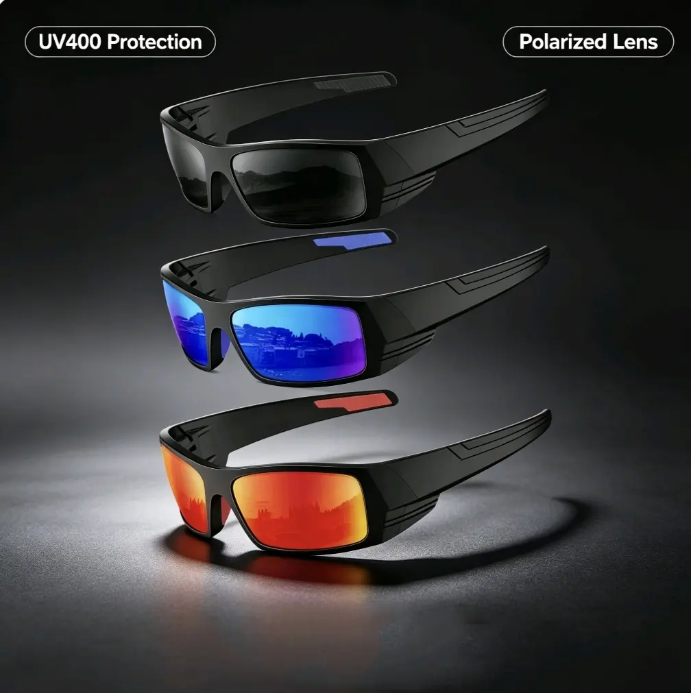 Men's Unbreakable Polarized Sports Sunglasses (Silicone Anti-Slip Frame HD Scratch Resistant Lens Vintage UV400 Y2K Aviator Sporty Sunglass Sport Cycling Sunglass) for Driving, Cycling, Fishing, Hiking, Running & All Outdoor Sports