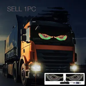 Devil Eyes LED Screen for Car Windshield, LED Matrix Panel Colorful Eye Light for Car Windows, 11 Light Modes DIY Car Dynamic LED Sign Lights