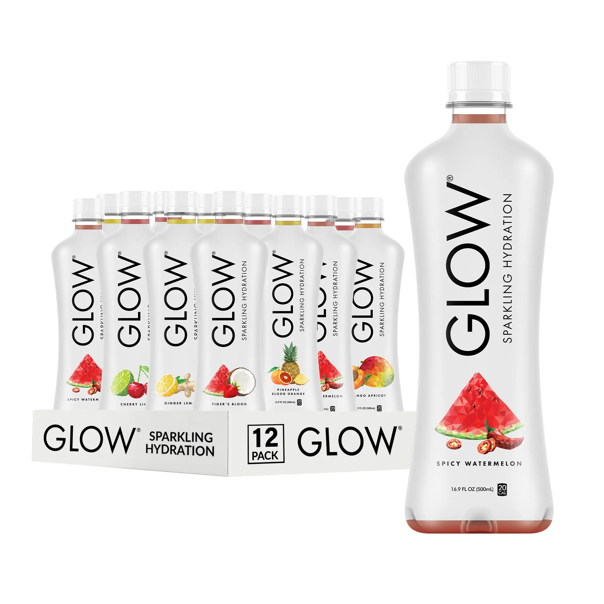GLOW Sparkling Hydration – 16.9oz Sugar-Free Functional Drink with Electrolytes, Vitamins & Antioxidants