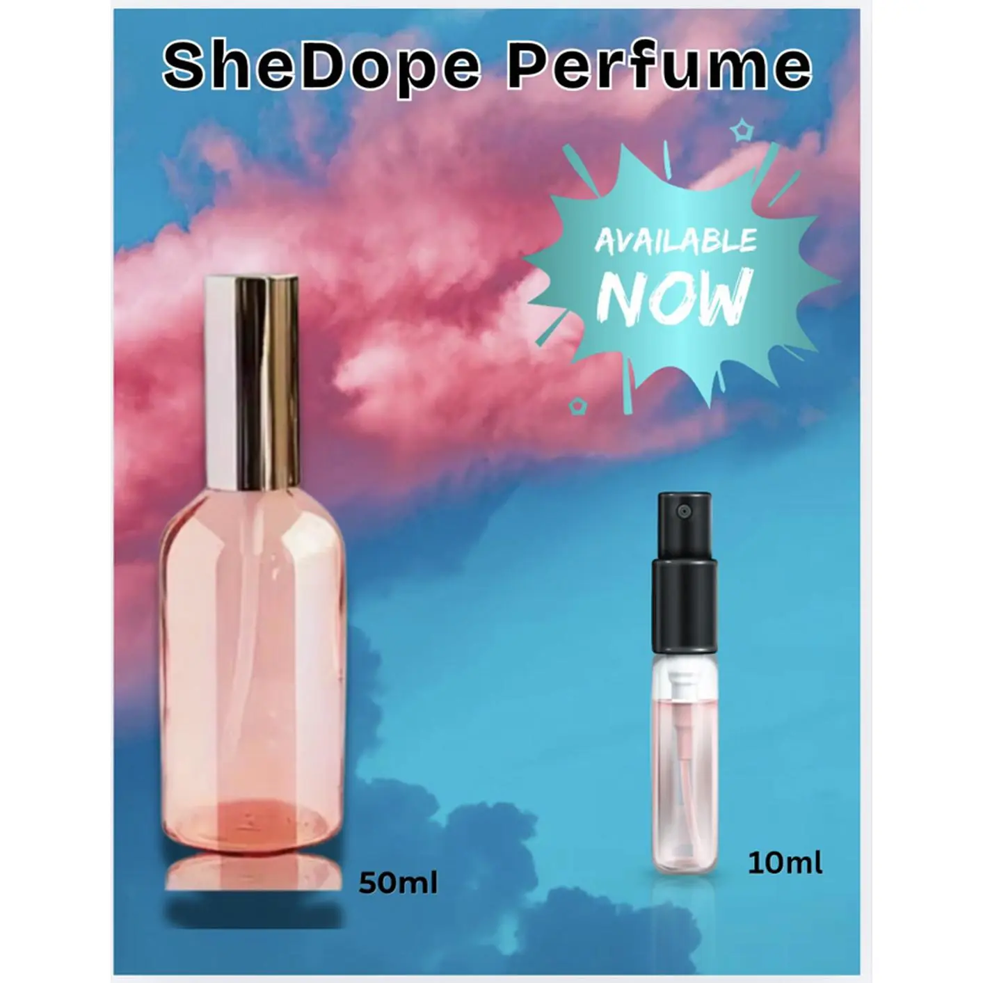 SheDope Vanilla Clouds Perfume 10ml Travel Bottles EDP - Compact & Portable Fragrance for On-the-Go Use