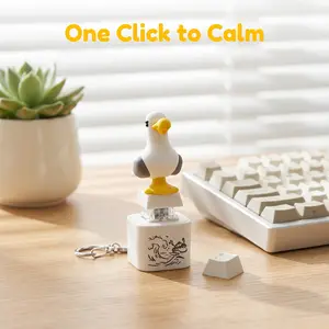 Seagull MINE! Button Keychain with Sound and Light, Funny Rechargeable Stress Relief Toy, Viral Meme Keychain for Bags and Keys, Interactive Gift for Friends