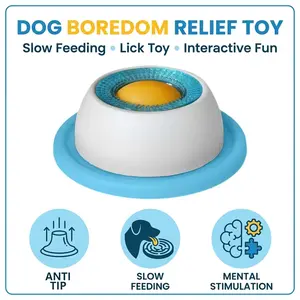 Interactive Pet Feeding Dish for Dogs and Cats, Durable Plastic Slow Feeder, Promotes Oral Health and Mental Stimulation, Available in Two Colors