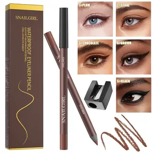 24HR Waterproof Eyeliner Pencil with Built-In Sharpener – Long Lasting, Smudge-Proof, Creamy Glide, Bold Pigment, Vegan & Sensitive Eye Safe (Plum)