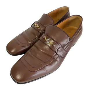 Pre-owned GUCCI Calfskin Small Leather Goods Interlocking G Leather Loafer