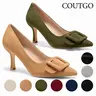 Coutgo Womens Closed Pointed Toe Pumps Stiletto High Heels Wedding Party Dress Shoes