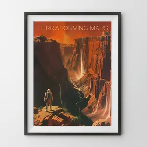 Terraforming Mars Game Poster, Minimalist Gaming Room Wall Decor, Computer Game Wall Art, Gamer room Decor