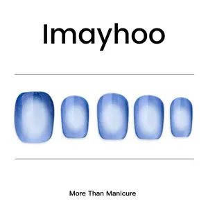 Imayhoo Handmade Acrylic Short Square Cat's Eye Press On Nails for Nail Art and Nail Care OMDXX082（10pcs）