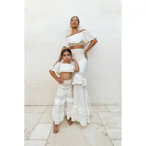 White Emily Ruffled Skirt Set