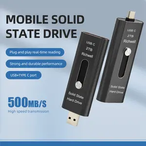 Solid State Drive 2TB Dual DriveExternal SSD Portable USB C+USB A 3.2 Gen2 Thumb Drive Hard Drive Read Speeds up to 550MB/s for iPhone 15 Android Phone USB C Tablet Mac and Computer Pink 2TB