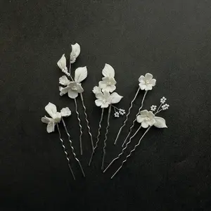 Bridal Hair Pins - Floral Design Wedding Hair Accessories for Bridesmaids - Elegant Hair Accessories for a Charming Wedding Look