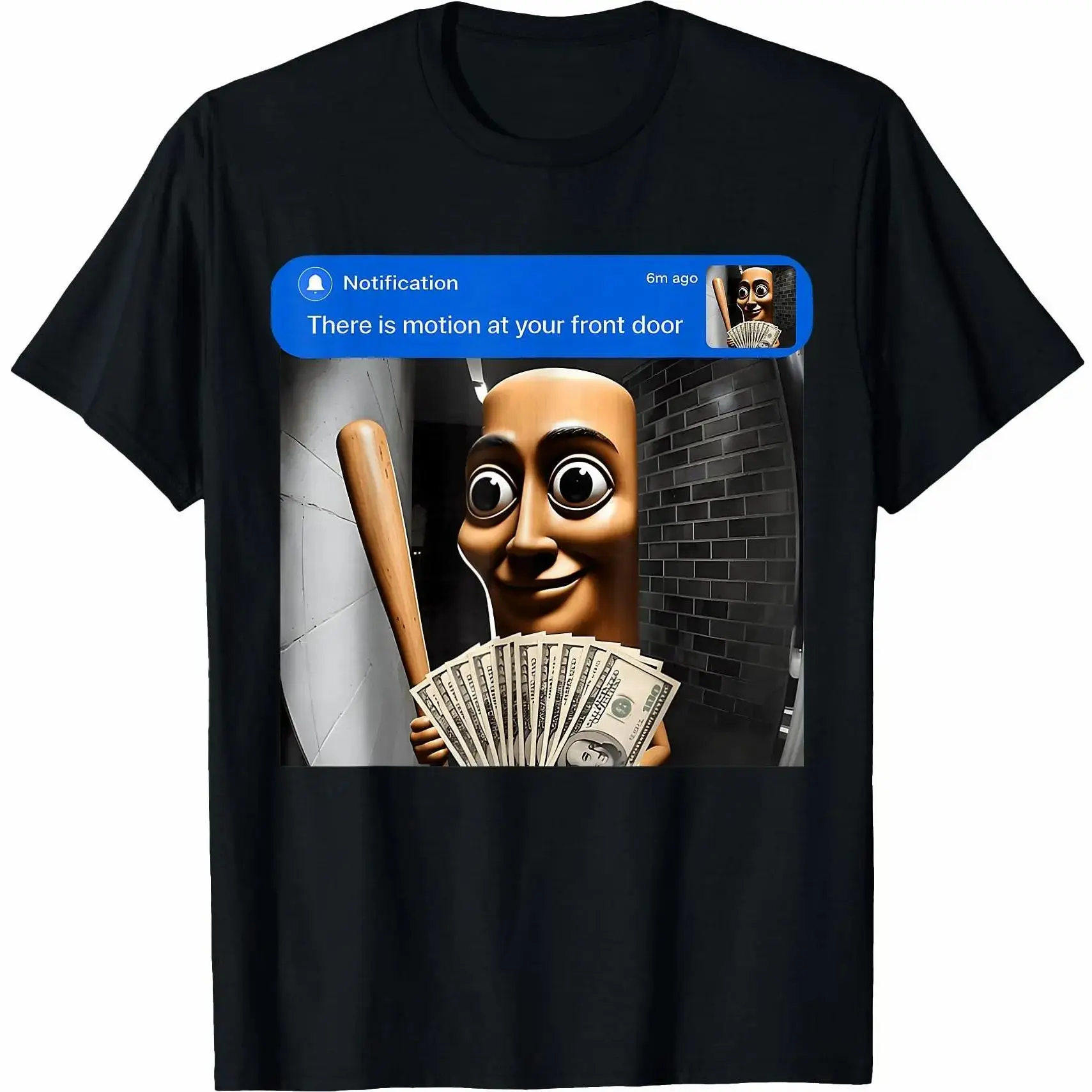 "There is movement at your front door" Tung Tung TungSahur meme cotton T-shirt summer graphic tees