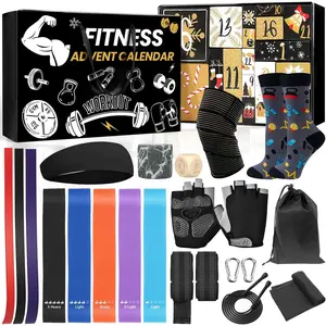 Fitness Gear Advent Calendar 2025, 24 Days of Workout Essentials with Jump Rope, Resistance Bands, Gloves, Headbands & More – Christmas Countdown Gifts for Men, Women & Teens