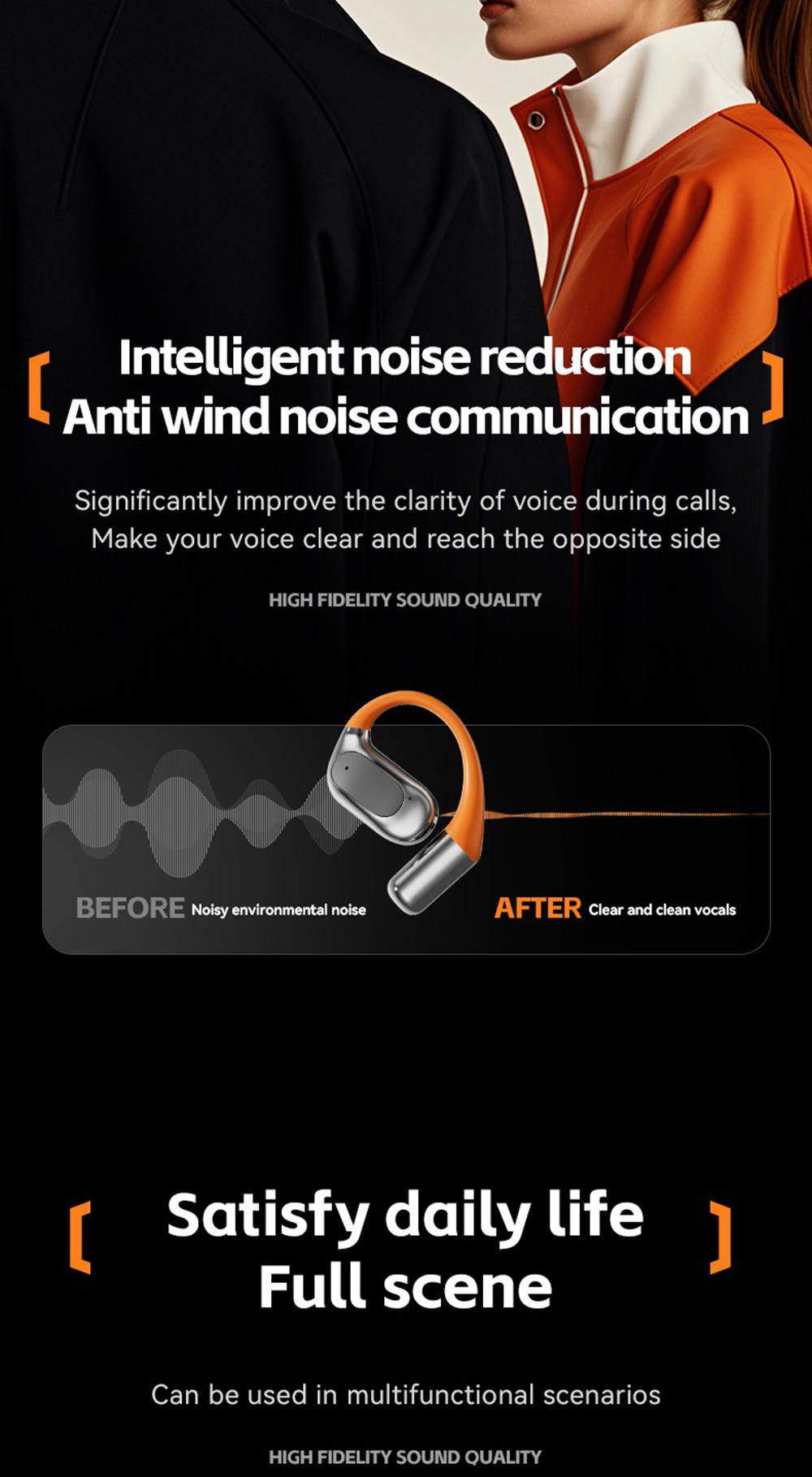 KEAI M113 Bluetooth Wireless 5.4 Earbuds, 2-in-1 OWS Rotatable Bluetooth Earbuds with Charging Case, Suitable for Office, Travel, Sports, Learning, Compatible with iPhone & Android