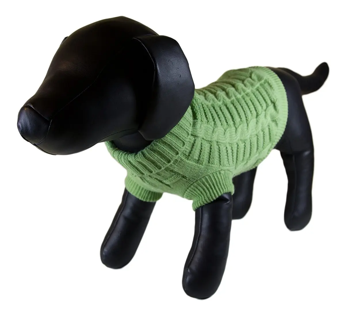 Petcessory DS1421BM Green Woolen Turtleneck Dog Sweater - Medium