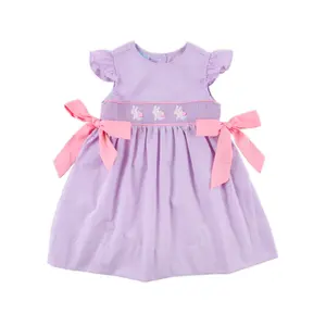 Easter Fun Smocked Purple Gingham Beverly Dress