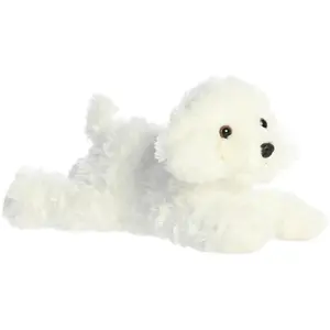 Aurora Flopsie Bonita White Poodle Stuffed Animal – Soft Plush Puppy with Bean Pellet Filling – Huggable Dog Plush Toy for Kids & Adults – 12 Inches