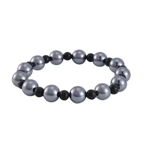 Terahertz and Shungite 96.50 ctw Beaded Stretch Bracelet Christmas Gifts