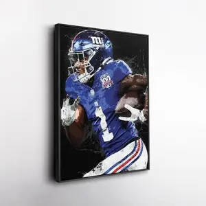 Malik Nabers Poster - New York Giants Football Wall Art, Home or Man Cave Decor, Watercolor Style Poster [UNFRAMED - PRINT ONLY]