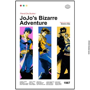 Jojo's Bizarre Adventure Poster | Jojo Print | Anime Poster | Anime Manga Art Print | Minimalist Poster | Flexible Sizes
