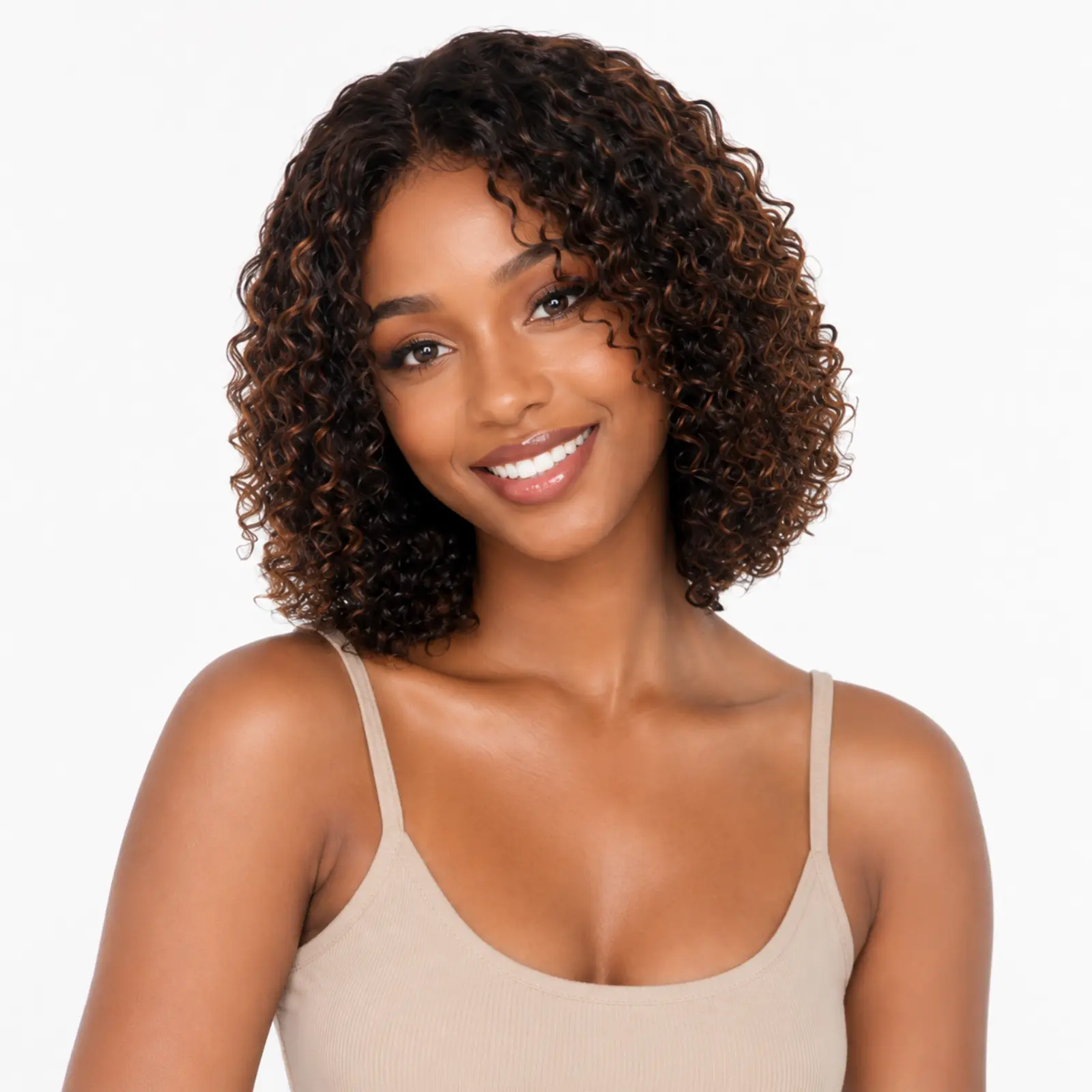12 Inch Short Jerry Curly Bob Human Hair Wig, Glueless Non-Lace Wig, Machine-Made Cap, 100% Human Hair,3B-3C Texture 100% Human Hair Fashion Accessory for Daily Use & Parties full  Machine