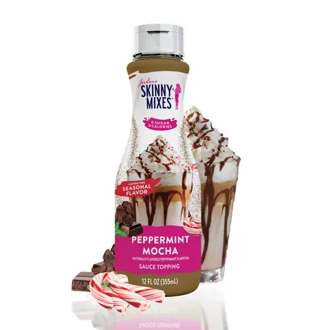 Jordan's Skinny Mixes Sugar Free Peppermint Mocha Sauce, 12 FL OZ. 0 Calorie. Seasonal Flavor Great For Lattes, Cold Brew, Ice Cream, Desserts, Baking & More! Limited Edition
