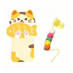 Cute Peel & Stick Cat Scratch Pad, Anti-Scratching Solution, No Shedding, Suitable for Sofa & Wall, Includes Free Cat Toy scratchpad