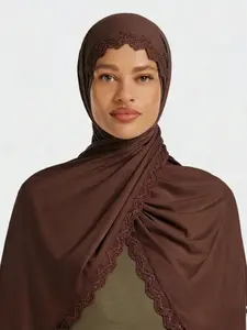 Breathable Long Polyester Muslim Headscarf Hijab for Women, Multi-Color Options, Elegant All-Season Accessory, Sun Protection, Ideal for Daily Wear