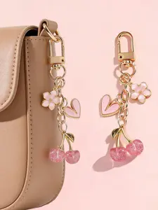 Cute Cherry Design Bag Charm, Fashionable Bag Keychain for Women & Girls, Trendy All-match & Exquisite Sparkly Bag Charm for Birthday Gift, Purse Accessories, Charms For Bags, Bag Pendant