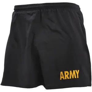 Black - Army Physical Training Shorts - APFU PT Running Active Short with Inner Liner and Hidden Pocket