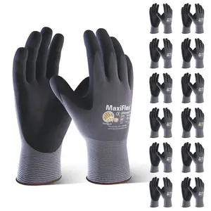 12 Pares Guantes Para Trabajo, MaxiFlex Foam Work For Men, Enhanced Grip Maxi Flex Nitrile Gloves Coated