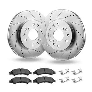 VEVOR Front Brake Kit Compatible with 2008-2016 Cadillac Escalade/Escalade ESV, 2017-2020 Cadillac Escalade/Escalade ESV (Models without Brembo Brake Package), Drilled Slotted Brake Rotors Kit