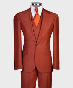 Terracotta Red 3-piece Suit Menswear