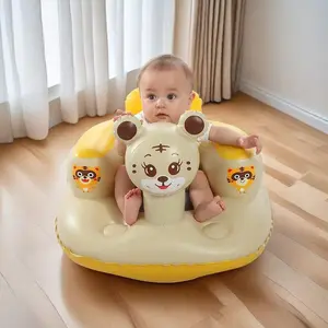Multifunctional Inflatable Baby Learning Chair & Bath Stool - Soft Floor Seat with Back Support for Babies 3 Months+, Portable Blow-Up Sofa for Sitting Training & Bathtime