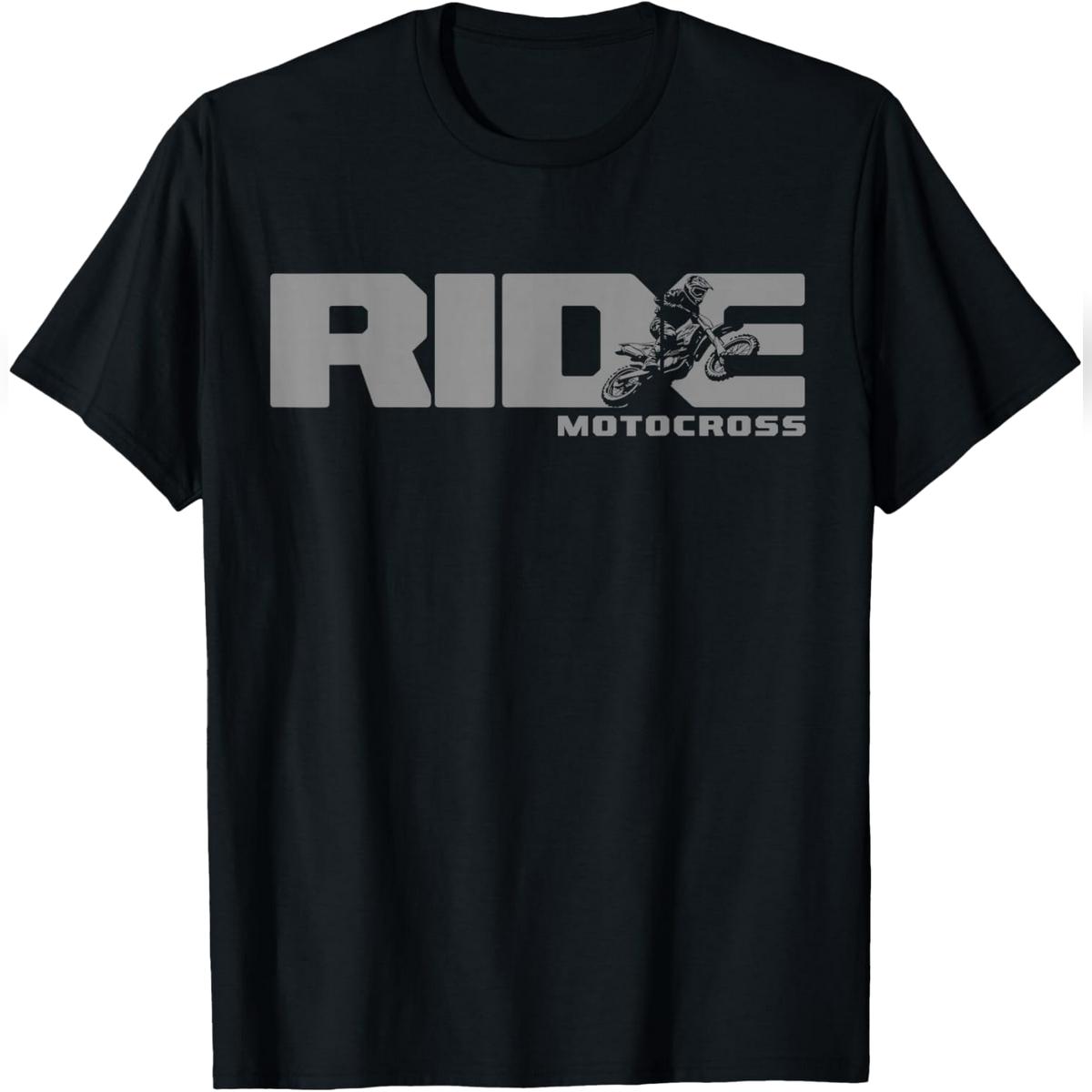 Ride Dirt Bike Motocross Apparel - Motocross Dirt Bike T-Shirt Relaxed Fit Cotton T-Shirt