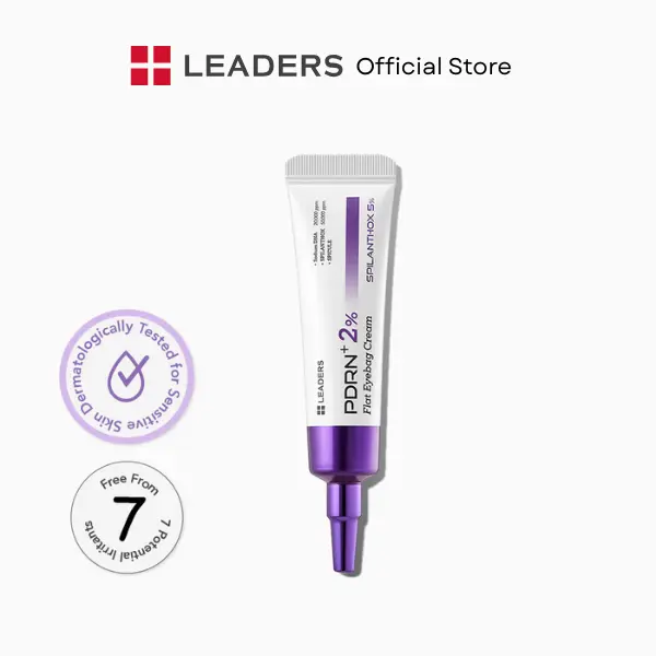 [LEADERS Official] PDRN 2% Flat Eyebag Cream – Anti-Aging Eye Cream to Reduce Puffiness, Dark Circles & Wrinkles, Lift & Firm Eye Area, Improve Elasticity & Brighten Skin – Fast-Absorbing, Intensive Eye Treatment for All Skin Types, 20ml