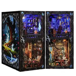 Book Nook Kit, DIY Miniature Dollhouse Kit, Miniature Furniture for Adults and Teens, Booknook Tiny House Kit Bookshelf Decoration 3D Wooden Puzzle Bookend - Magical Creatures Beasts