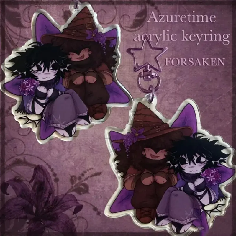 FORSAKEN Azuretime Acrylic Keyring - Fan Art Merch - Cute Game Character Keychain, Cute Keychains for Bags and Keys, Perfect for Personal Style, Collecting and Gifting