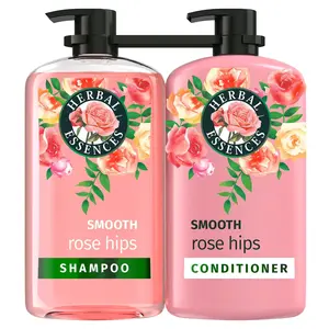 Herbal Essences Smooth Rose Hips Shampoo and Conditioner, 33.8 fl. oz., Set of 2, kit, hair care, smooths frizz, restores natural shine. all types hair