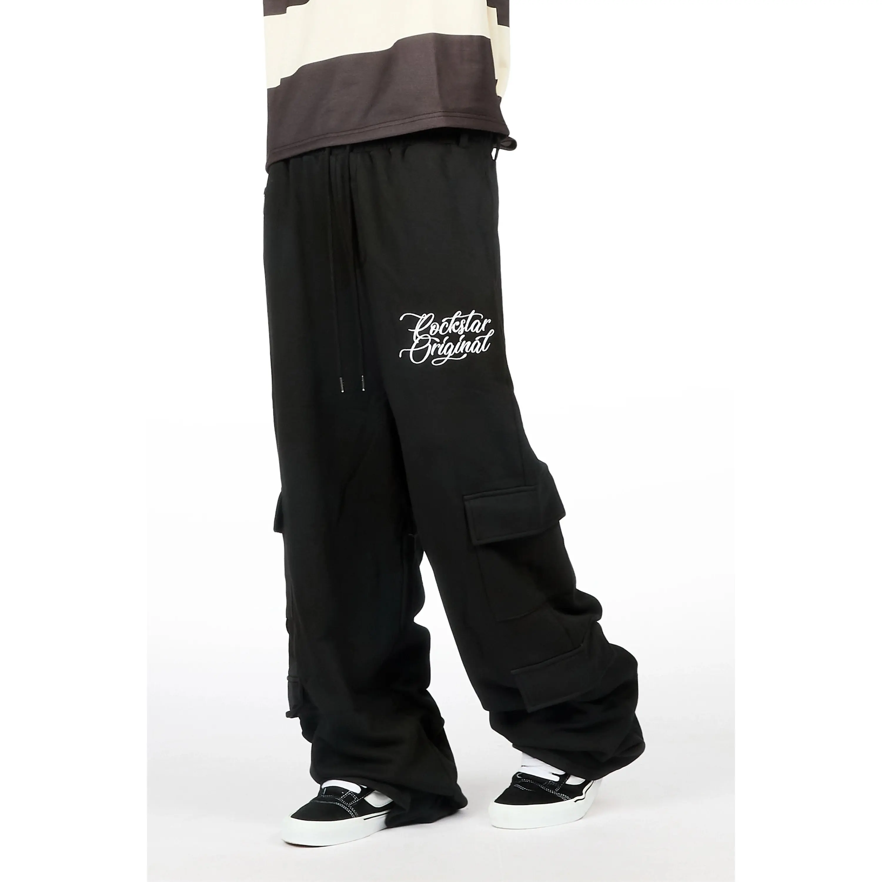 Adaty Black Chain Baggy Fit Pant