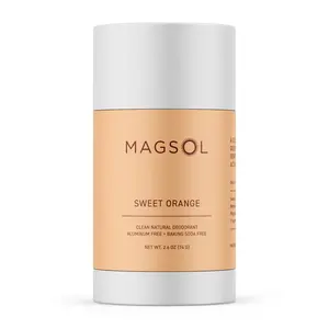 MAGSOL Natural Magnesium Deodorant - Sweet Orange | Aluminum Free and Baking Soda Free
